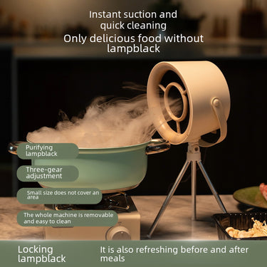 Portable Smoke-Free Range Hood – Silent High-Suction Indoor BBQ Vent
